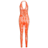 Spring New Women's Clothing Sexy Lace-up Low-Cut Tight-Fitting Jumpsuit