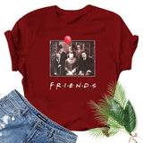 Halloween Costumes Horror Friends Fashion Black Women T-shirt