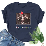 Halloween Costumes Horror Friends Fashion Black Women T-shirt