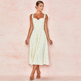 Kendall Jenner Wedding Guest Dress Printed off-the-Shoulder Strap Slim Fit