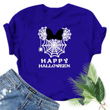 Halloween Costumes Spider Web Printed Short Sleeve T-shirt