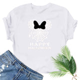 Halloween Costumes Spider Web Printed Short Sleeve T-shirt