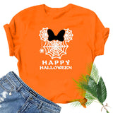 Halloween Costumes Spider Web Printed Short Sleeve T-shirt