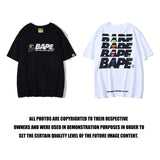 Bathing Ape T Shirt Summer Short Sleeve Letter Print Round Neck Pullover T-shirt