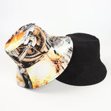 Bucket Hat Fishing Cap Cotton Print Fisherman Hat Cartoon Print Fashion Sun-Proof Sun Protection