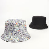 Bucket Hat Fishing Cap Cotton Print Fisherman Hat Printed Pattern Pure Color All-Matching Fashion