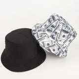 Bucket Hat Fishing Cap Cotton Print Fisherman Hat Printed Pattern Pure Color All-Matching Fashion