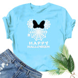 Halloween Costumes Spider Web Printed Short Sleeve T-shirt