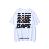 Bathing Ape T Shirt Summer Short Sleeve Letter Print Round Neck Pullover T-shirt