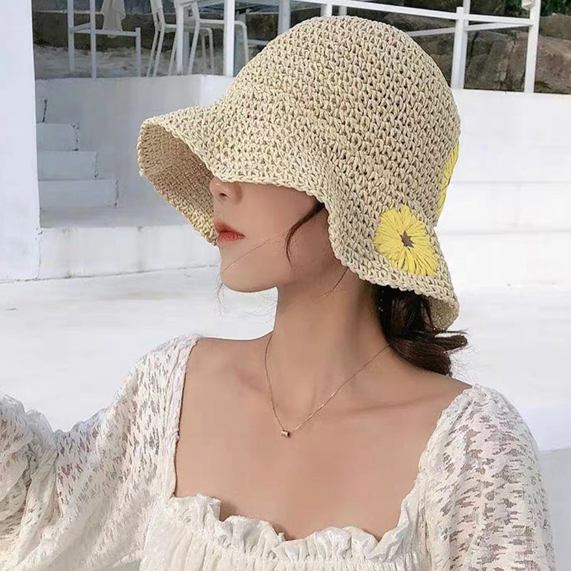 Straw Hat Breathable Big Brim Female Spring/Summer Foldable Fisherman Hat