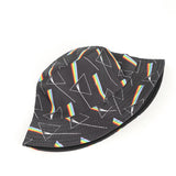 Bucket Hat Fishing Cap Cotton Print Fisherman Hat Rainbow Bucket Hat Men and Women