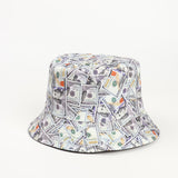 Bucket Hat Fishing Cap Cotton Print Fisherman Hat Printed Pattern Pure Color All-Matching Fashion