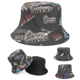 Bucket Hat Fishing Cap Cotton Print Fisherman Hat Men and Women Fashion All-Match Outdoor Leisure