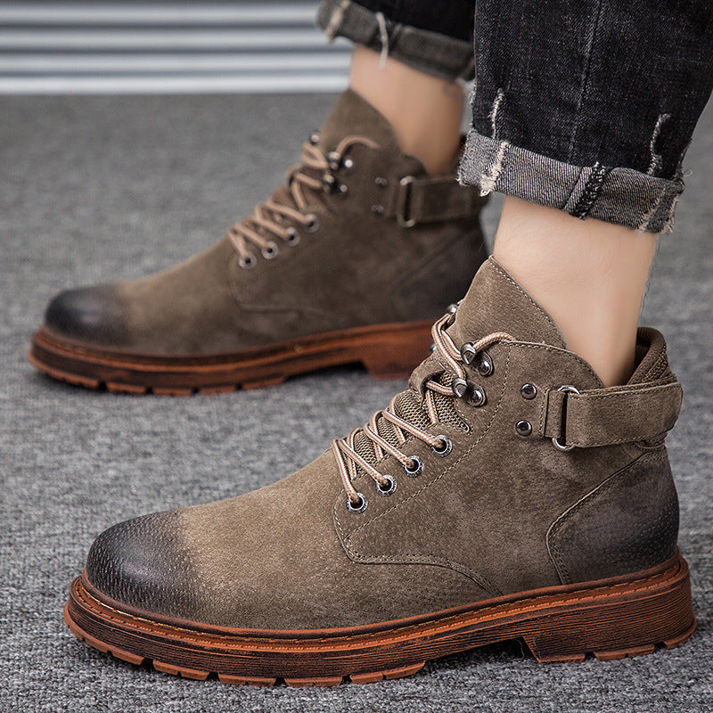 Men's Boots Work Boot Men Casual Hiking Boots Winter Trendy Retro Middle High Top Worker Boot Casual