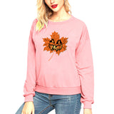 Halloween Costumes Smiley Face Printed Long Sleeve Capless round Neck Sweater for Women