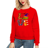 Halloween Costumes Love Fun Pattern Printed Long Sleeve Capless round Neck Sweater
