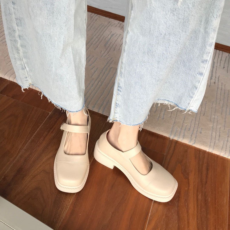 Platform Heels for Women Thick Bottom Chunky Heel Pumps