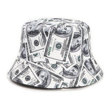 Bucket Hat Fishing Cap Cotton Print Fisherman Hat Printed Pattern Pure Color All-Matching Fashion