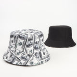 Bucket Hat Fishing Cap Cotton Print Fisherman Hat Printed Pattern Pure Color All-Matching Fashion