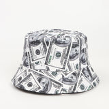 Bucket Hat Fishing Cap Cotton Print Fisherman Hat Printed Pattern Pure Color All-Matching Fashion