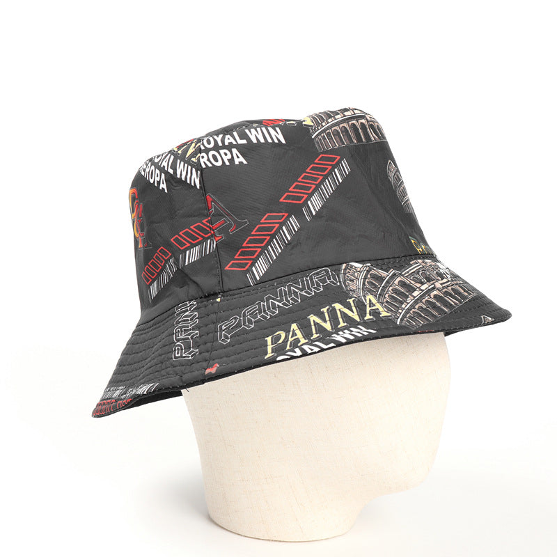 Bucket Hat Fishing Cap Cotton Print Fisherman Hat Men and Women Fashion All-Match Outdoor Leisure