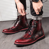 Men's Boots Work Boot Men Casual Hiking Boots Men's Fall Winter Fashion Retro Casual High Top