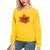 Halloween Costumes Smiley Face Printed Long Sleeve Capless round Neck Sweater for Women