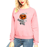 Halloween Costumes Printed Long Sleeve Capless round Neck Sweatshirt