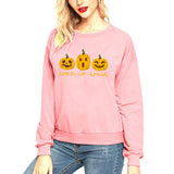 Halloween Costumes Pumpkin Smiley Printed Long Sleeve Capless round Neck Sweater