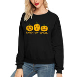Halloween Costumes Pumpkin Smiley Printed Long Sleeve Capless round Neck Sweater