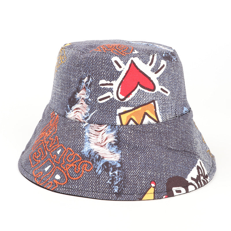 Bucket Hat Fishing Cap Cotton Print Fisherman Hat Female Fall Winter Fashion Sun Hat
