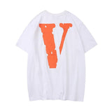 Vlone T Shirt Short Sleeve Men'S Large Size Retro Sports Couple Unisex Tshirt Vlone
