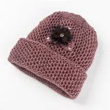 Red Beanie Hat for Hat Knitting Winter Thickened Wool Warm Hat
