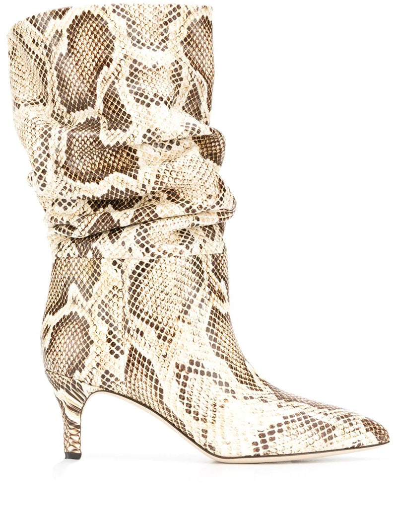 Python Boots Autumn and Winter European Snake Pattern Boots