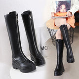 Platform Heels for Women Thick Bottom Medium Boots