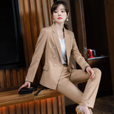 Interview Suit Women Purple Plaid Blazer Female Spring and Autumn Leisure