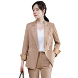 Interview Suit Women Purple Plaid Blazer Female Spring and Autumn Leisure
