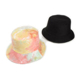 Bucket Hat Fishing Cap Cotton Print Fisherman Hat Graffiti Ink Painting Female Spring and Summer Sun-Proof