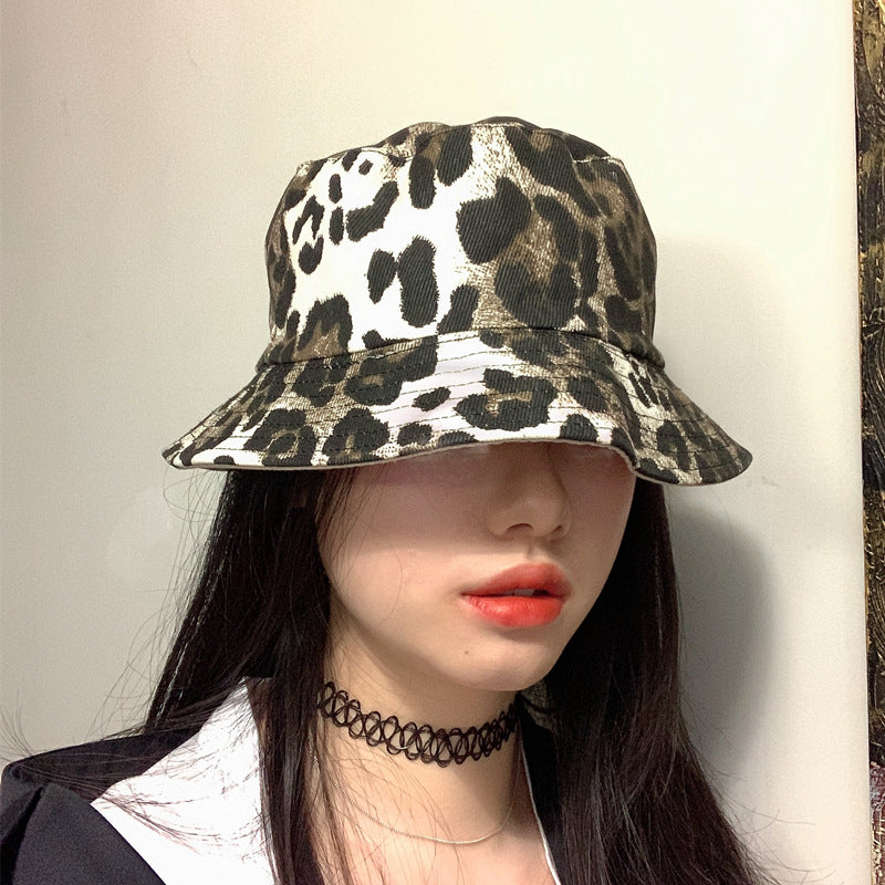 Bucket Hat Fishing Cap Cotton Print Fisherman Hat Men and Women Outdoor Pure Black Hat