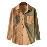Camp Collar Shirt Long Sleeve Shirt Color Matching