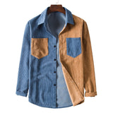 Camp Collar Shirt Long Sleeve Shirt Color Matching