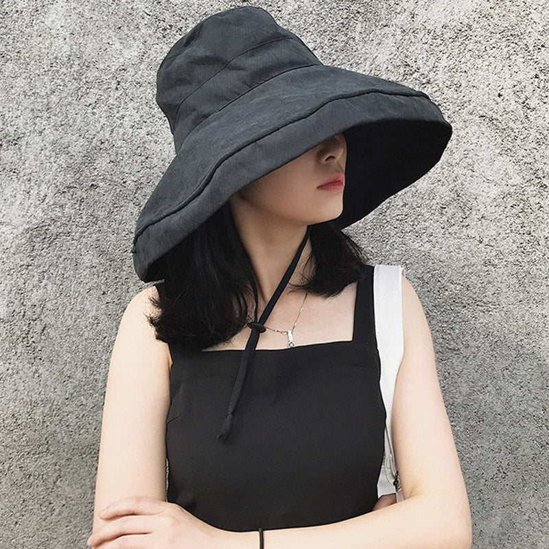 Big Hats Hat Wild Big Brim Sun Hat Female Summer Sun-Proof Bucket Hat