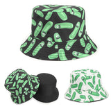 Bucket Hat Fishing Cap Cotton Print Fisherman Hat Cartoon Animation Men and Women Student Anti-Sunburn Sun Hat