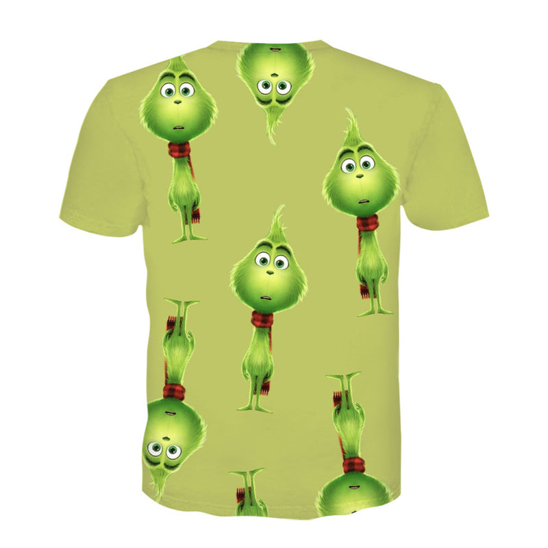 Men and Women Grinch Shirt 3D Printed T-shirt Children's Summer Clothing