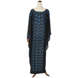 African Women's Wear Chiffon Scoop Batwing Sleeve Loose Dress African Dashiki Ankara Styles Dress