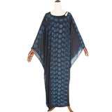 African Women's Wear Chiffon Scoop Batwing Sleeve Loose Dress African Dashiki Ankara Styles Dress