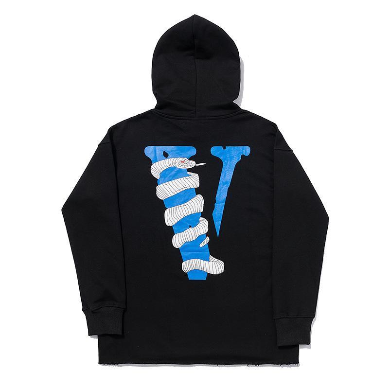 Vlone Hoodie Fall Winter Coat Men'S And Women'S Loose Hooded Sweater