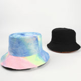 Bucket Hat Fishing Cap Cotton Print Fisherman Hat Color Bucket Hat Female Autumn and Winter Outdoor Sun-Proof Basin Hat