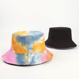 Bucket Hat Fishing Cap Cotton Print Fisherman Hat Color Bucket Hat Female Autumn and Winter Outdoor Sun-Proof Basin Hat