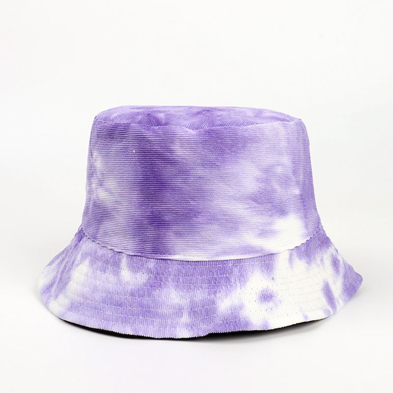 Bucket Hat Fishing Cap Cotton Print Fisherman Hat Color Bucket Hat Female Autumn and Winter Outdoor Sun-Proof Basin Hat